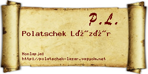 Polatschek Lázár névjegykártya